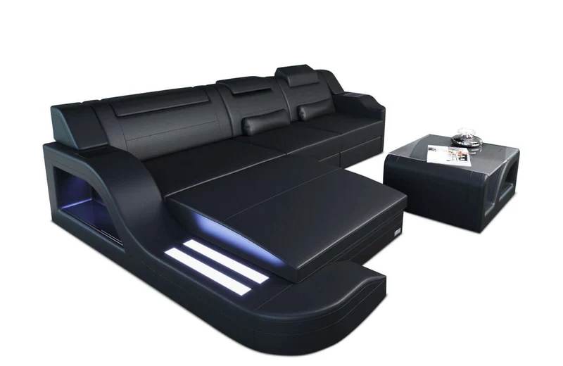 Mini Ecksofa Palermo L-Form aus Leder