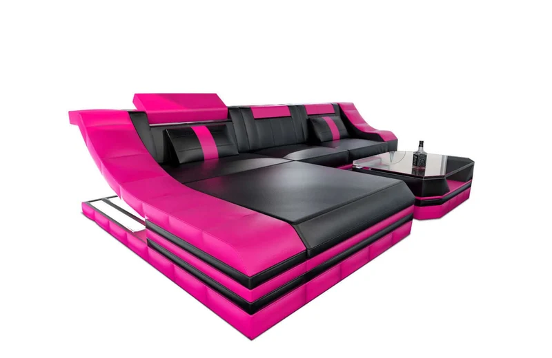 Mini Couch Turino L-Form in Leder