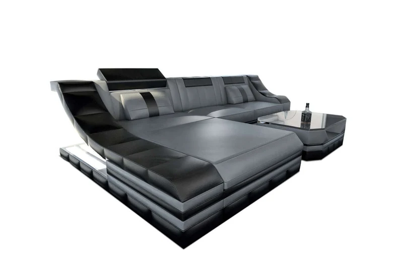 Mini Couch Turino L-Form in Leder