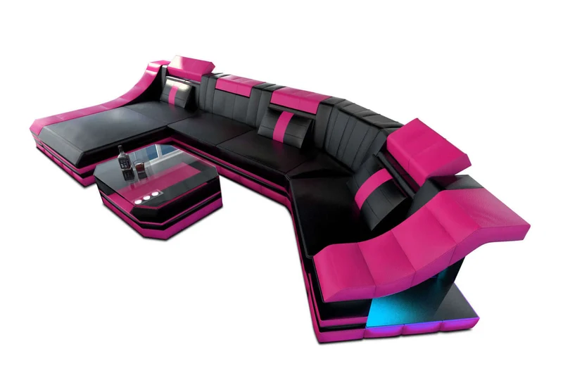 Mini Couch Turino C-Form in Leder