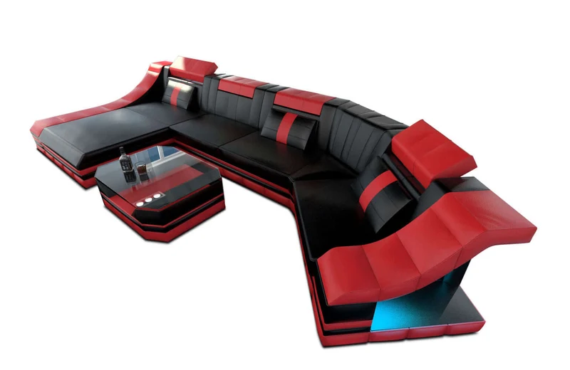Mini Couch Turino C-Form in Leder