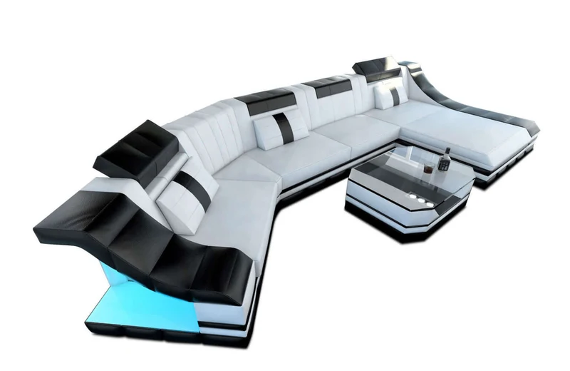 Mini Couch Turino C-Form in Leder
