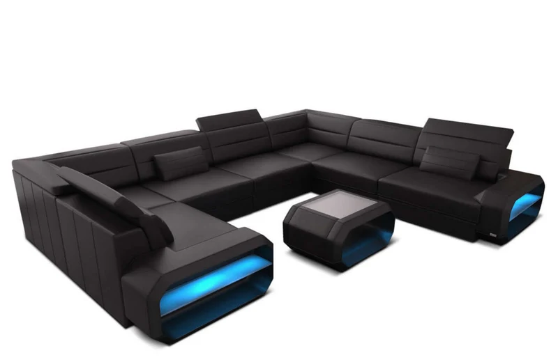 Mini Couch Verona U-Form in Leder