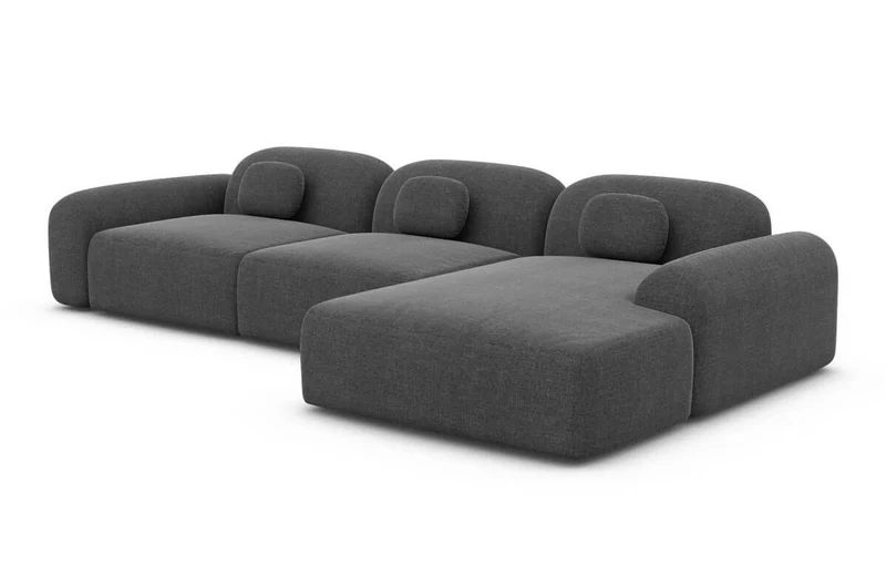 Ecksofa Barcelona L-Form aus Stoff Kurz