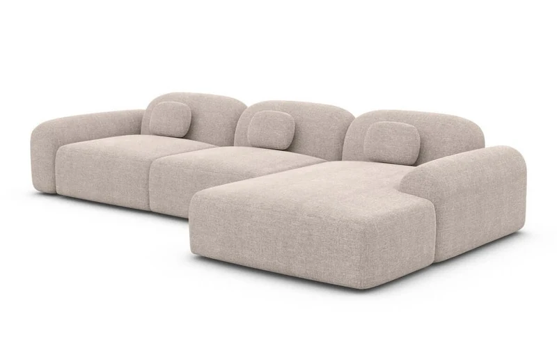 Ecksofa Barcelona L-Form aus Stoff Kurz