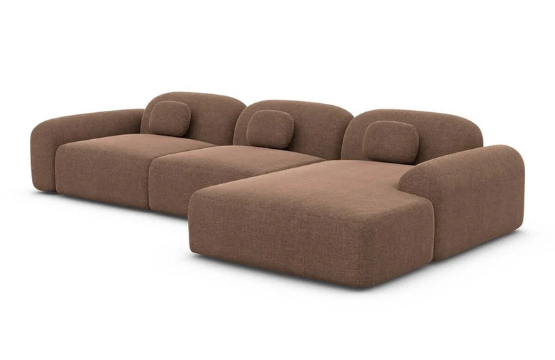 Ecksofa Barcelona L-Form aus Stoff Kurz