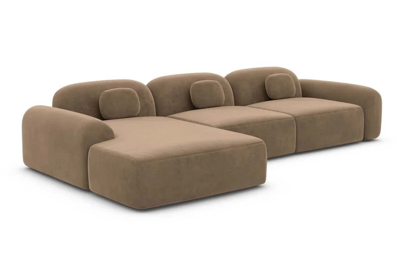 Ecksofa Barcelona L-Form aus Stoff Kurz