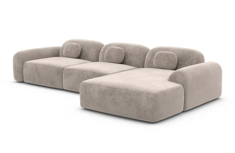 Ecksofa Barcelona L-Form aus Stoff Kurz