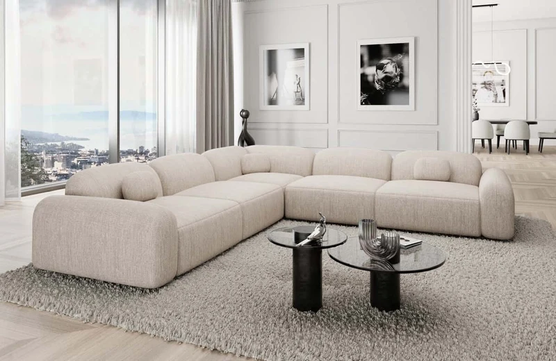 Ecksofa Barcelona L-Form aus Stoff