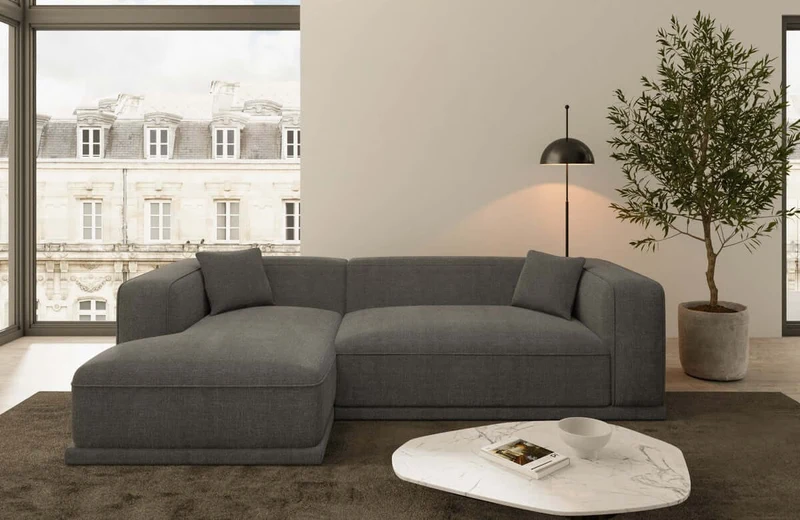 Couch Merida L-Form in Stoff