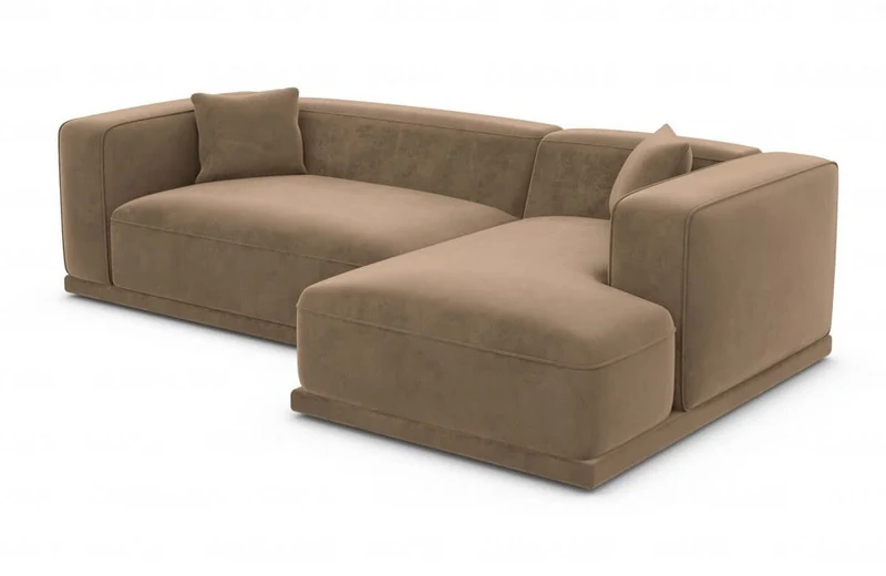 Couch Merida L-Form in Stoff
