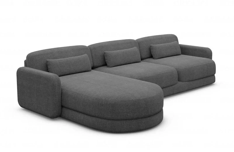 Ecksofa Valencia L-Form aus Stoff Kurz