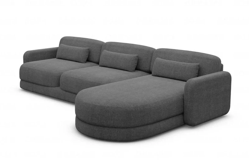 Ecksofa Valencia L-Form aus Stoff Kurz