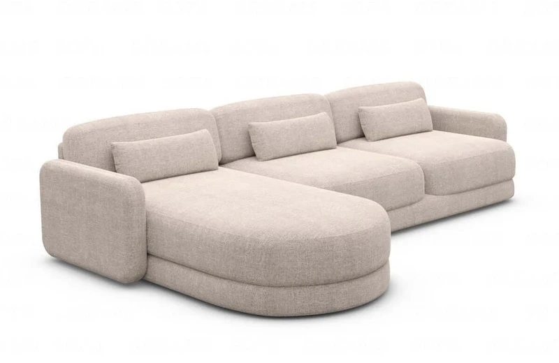 Ecksofa Valencia L-Form aus Stoff Kurz