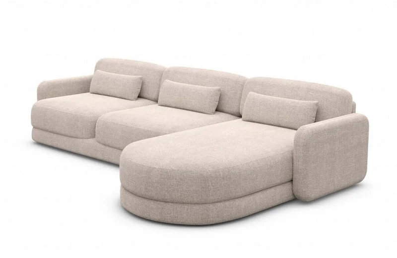 Ecksofa Valencia L-Form aus Stoff Kurz