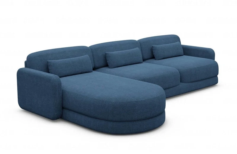Ecksofa Valencia L-Form aus Stoff Kurz