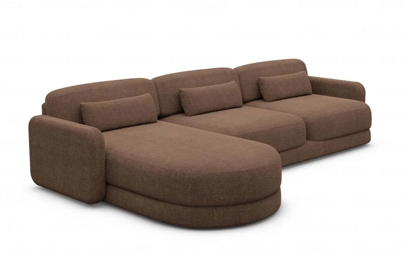 Ecksofa Valencia L-Form aus Stoff Kurz