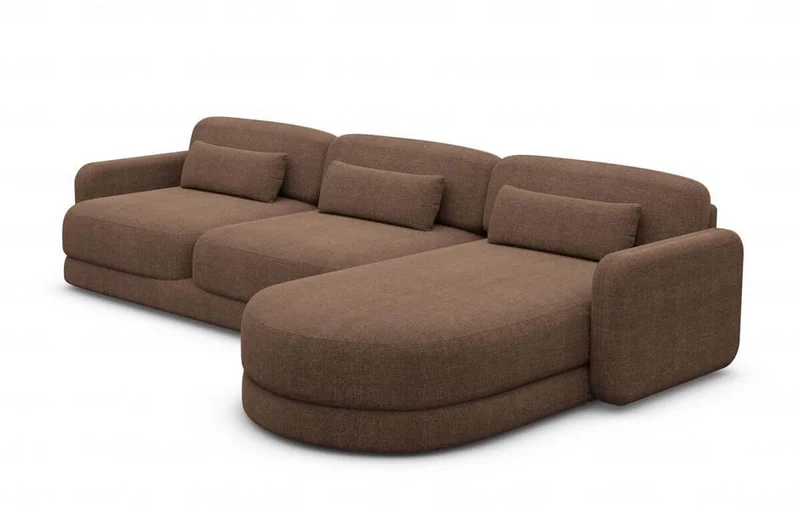 Ecksofa Valencia L-Form aus Stoff Kurz