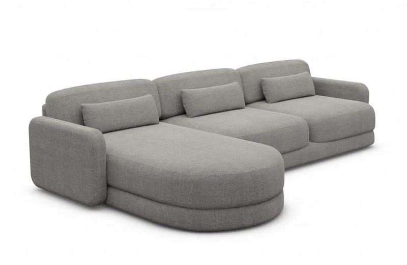 Ecksofa Valencia L-Form aus Stoff Kurz