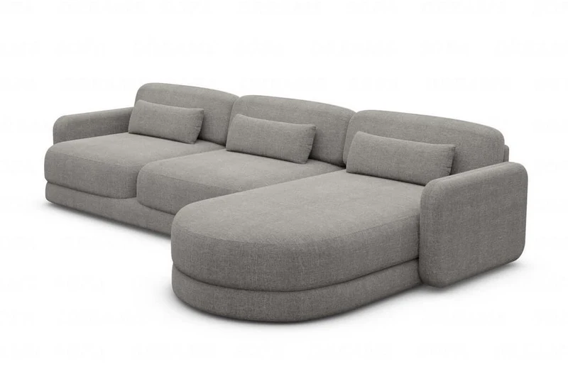 Ecksofa Valencia L-Form aus Stoff Kurz