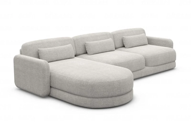 Ecksofa Valencia L-Form aus Stoff Kurz