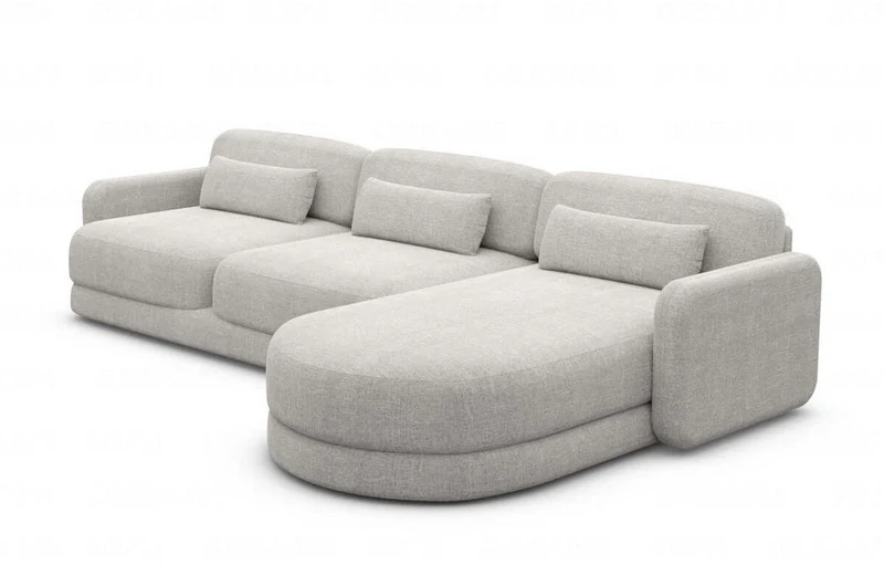 Ecksofa Valencia L-Form aus Stoff Kurz