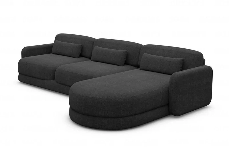 Ecksofa Valencia L-Form aus Stoff Kurz