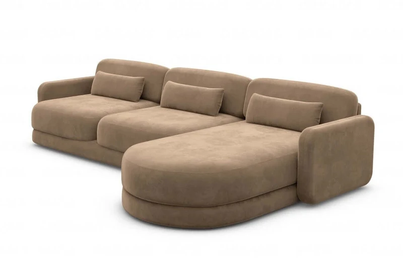 Ecksofa Valencia L-Form aus Stoff Kurz