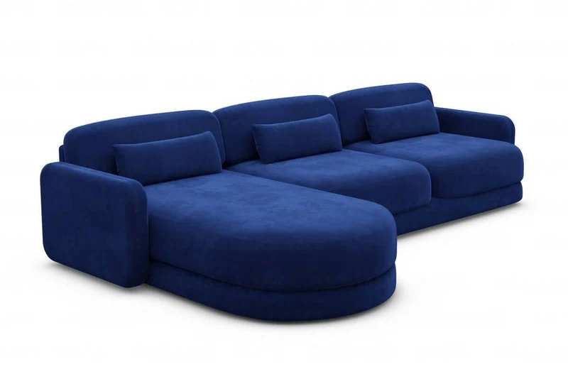 Ecksofa Valencia L-Form aus Stoff Kurz