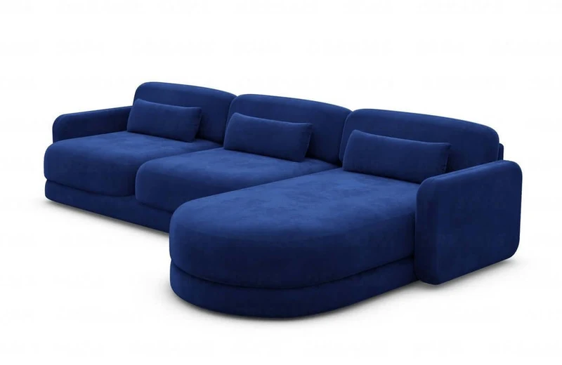 Ecksofa Valencia L-Form aus Stoff Kurz