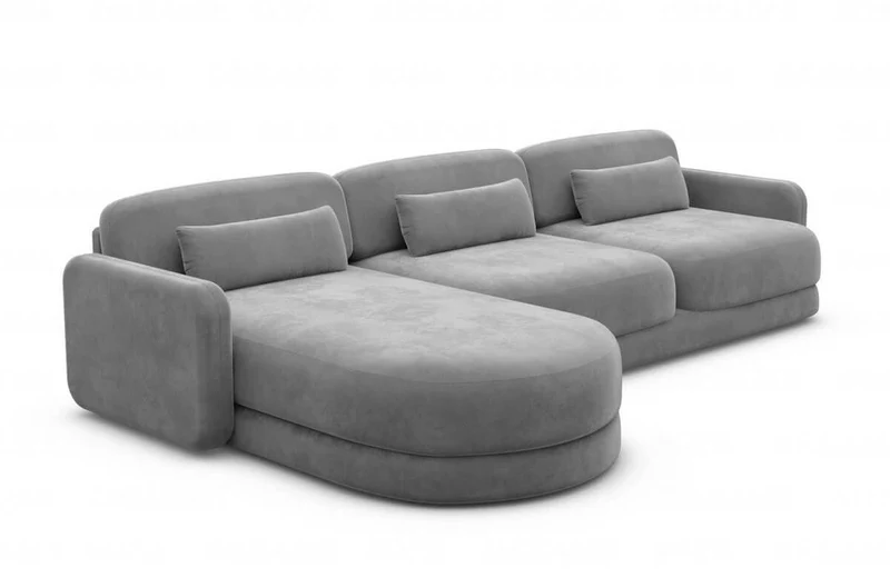 Ecksofa Valencia L-Form aus Stoff Kurz