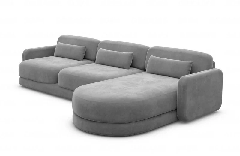 Ecksofa Valencia L-Form aus Stoff Kurz