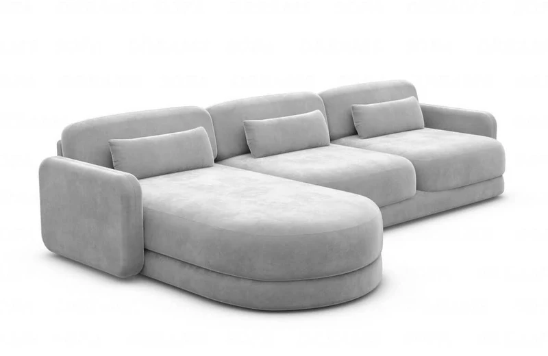 Ecksofa Valencia L-Form aus Stoff Kurz