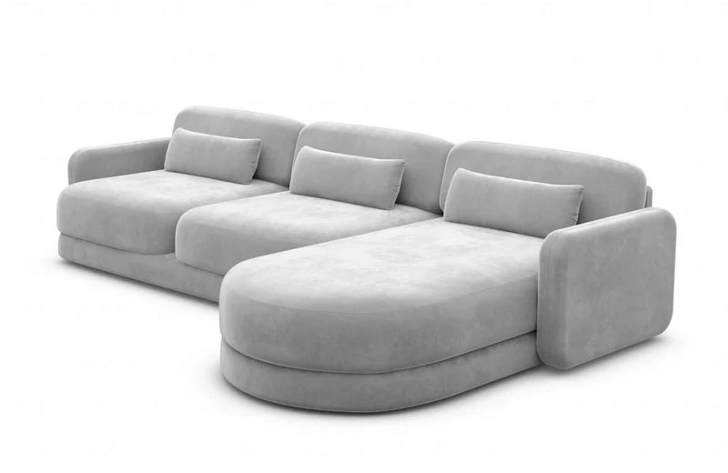 Ecksofa Valencia L-Form aus Stoff Kurz