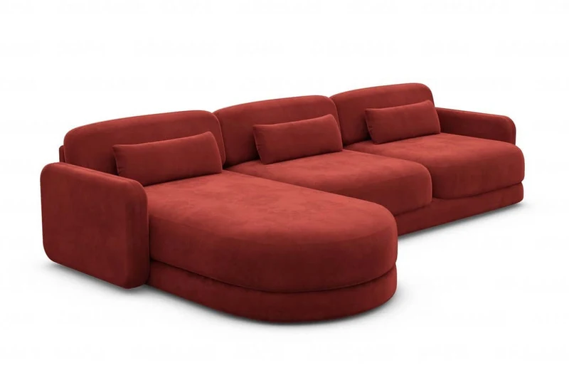 Ecksofa Valencia L-Form aus Stoff Kurz