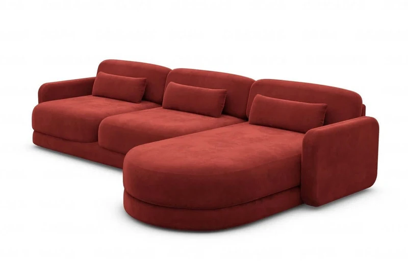 Ecksofa Valencia L-Form aus Stoff Kurz