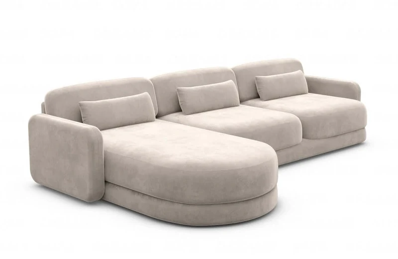 Ecksofa Valencia L-Form aus Stoff Kurz