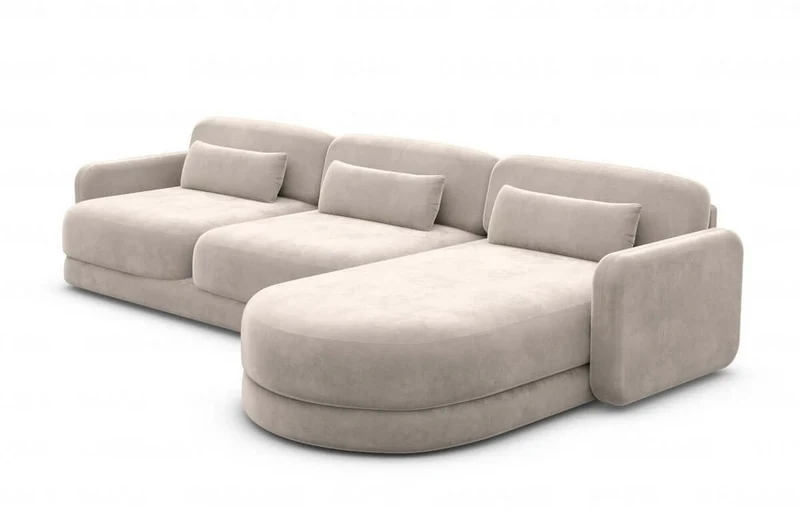 Ecksofa Valencia L-Form aus Stoff Kurz