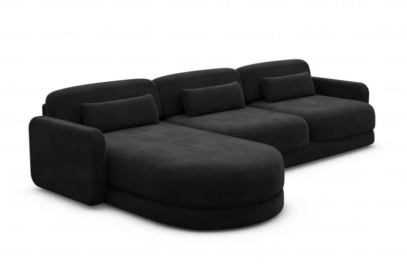 Ecksofa Valencia L-Form aus Stoff Kurz