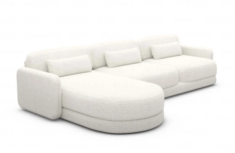 Ecksofa Valencia L-Form aus Stoff Kurz
