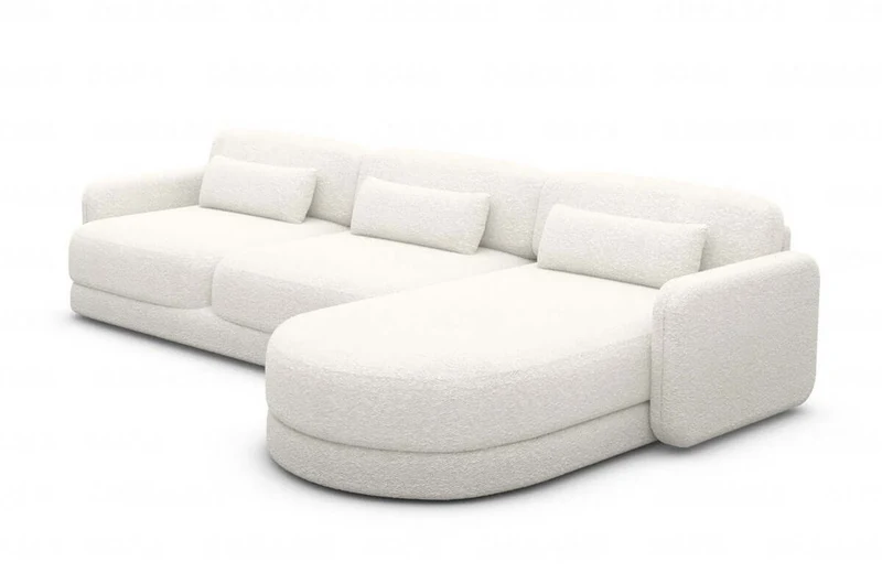 Ecksofa Valencia L-Form aus Stoff Kurz