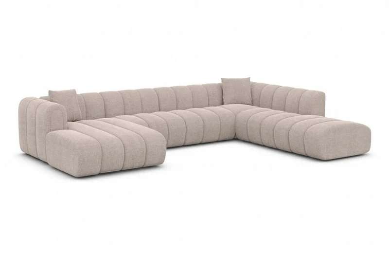 XXL Wohnlandschaft Almagro U-Form aus Stoff
