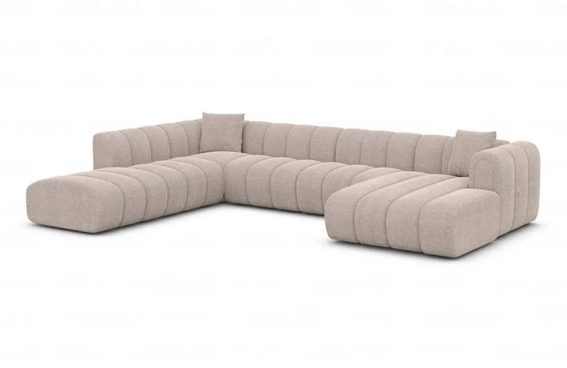 XXL Wohnlandschaft Almagro U-Form aus Stoff