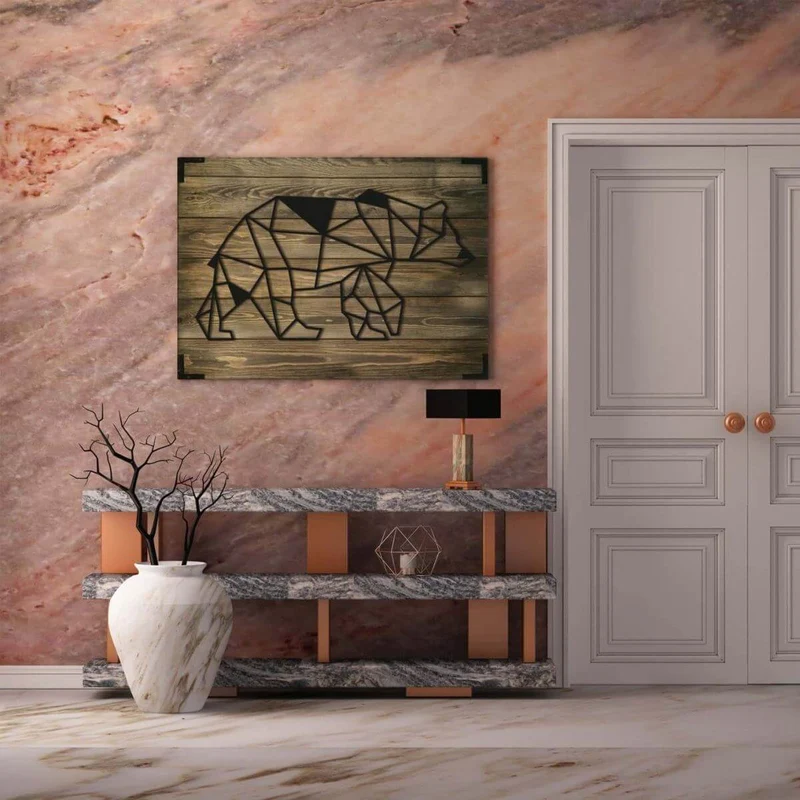 Wandbild Holz Eisbar Arktisches