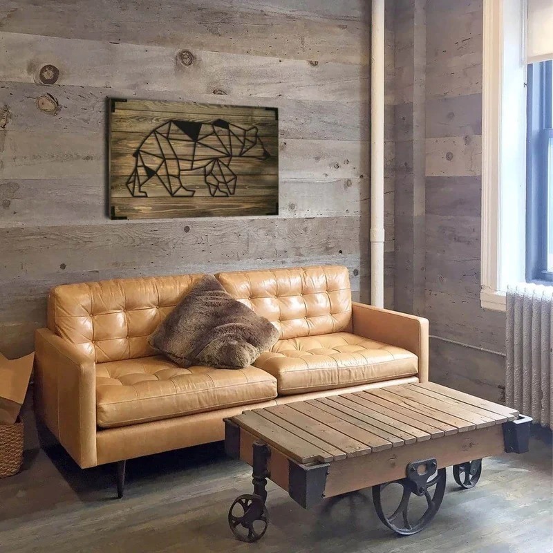 Wandbild Holz Eisbar Arktisches