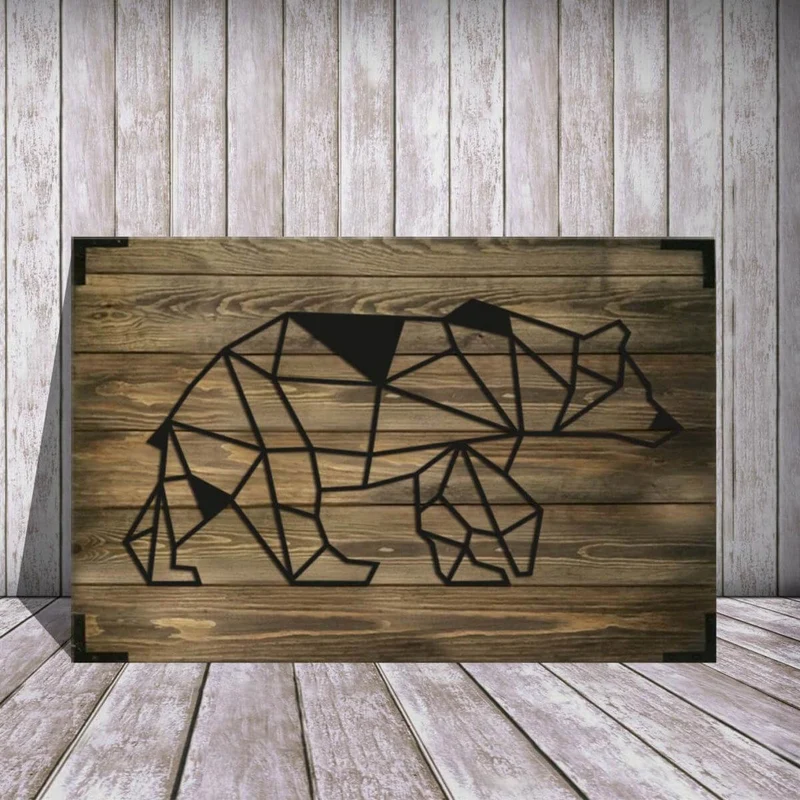 Wandbild Holz Eisbar Arktisches