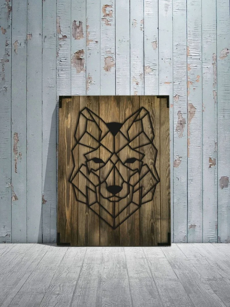 Wandbild Holz Hund Tierisches