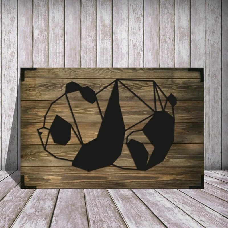 Wandbild Holz Grizzly