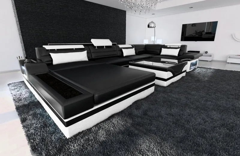 Mini Sofa Mezzo U-Form in Leder