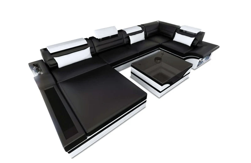 Mini Sofa Mezzo U-Form in Leder